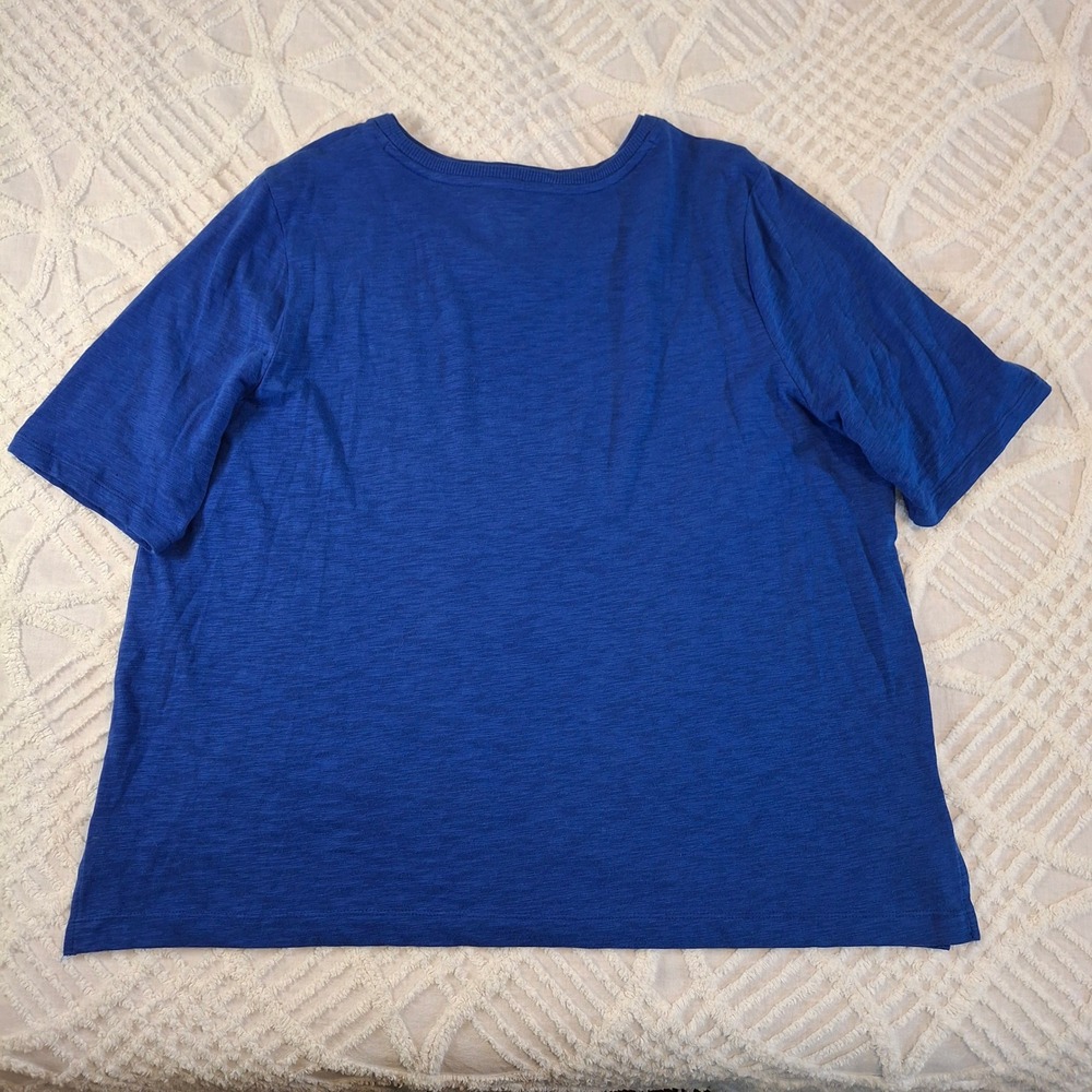 Chicos 4 Womens XXL Royal Blue Short Sleeve T-Shirt Top Cotton Modal Blend - Picture 6 of 6